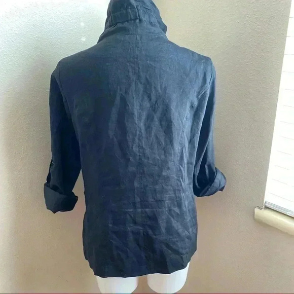 Puli linen lined black jacket tabbed sleeves - Picture 4 of 4